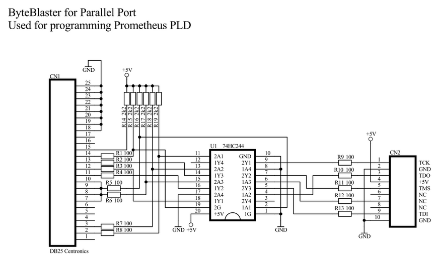 ByteBlaster device schematic diagram